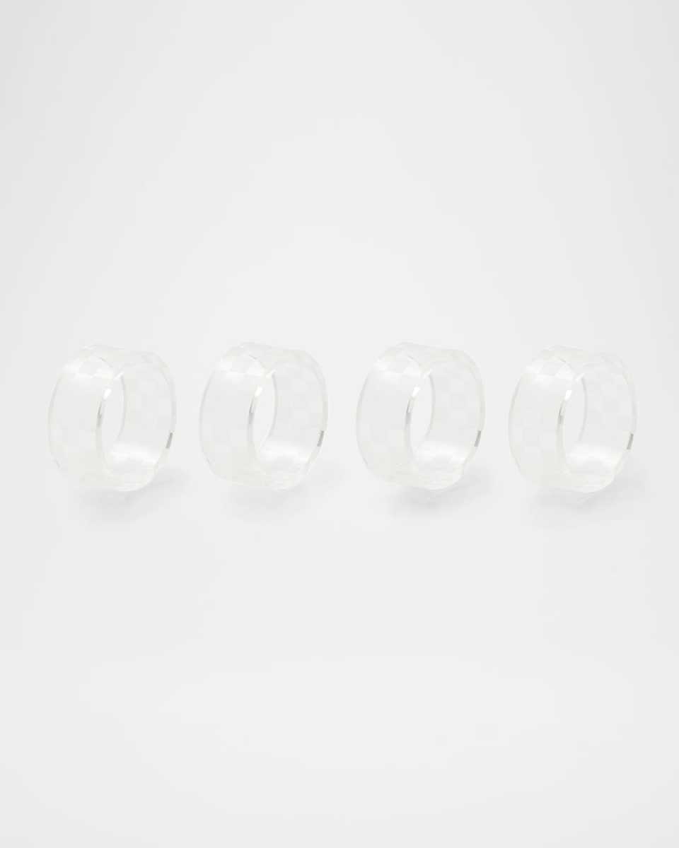 Clear Check Napkin Ring Set of 4